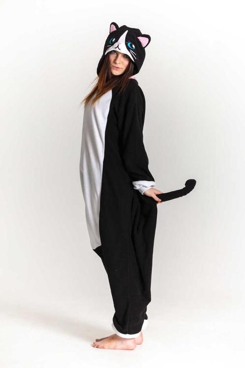 Zwarte Kat onesie L-XL Pak Kostuum Poes Kitty Carnaval, Kleding | Dames, Carnavalskleding en Feestkleding, Zo goed als nieuw, Kleding