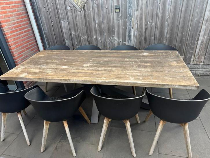 Complete tuinmeubelset robuust teak, ook los te koop (set)., Tuin en Terras, Tuinsets en Loungesets, Gebruikt, Tuinset, Teakhout