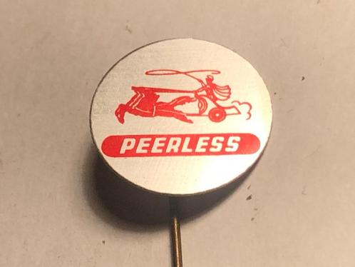 Metalen PEERLESS RIJWIELMERK Speld (Rood/Aluminiumkleur)., Verzamelen, Speldjes, Pins en Buttons, Zo goed als nieuw, Speldje of Pin