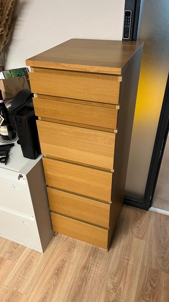 IKEA MALM ladekast met 6 lades - met spiegel, Huis en Inrichting, Kasten | Ladekasten, Zo goed als nieuw, 100 tot 150 cm, 50 tot 100 cm
