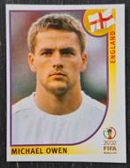 Panini Michael Owen - Engeland, WK 2002. Blauwe achterkant., Ophalen of Verzenden, Zo goed als nieuw, Sticker
