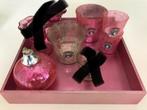 roze en zilveren waxinelichtjes en roze olielampje, Huis en Inrichting, Woonaccessoires | Kandelaars en Kaarsen, Overige materialen
