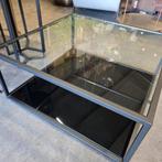 Salontafel Blackhill Glas met zwart frame van Kave Home, Ophalen, Kave home, 100 tot 150 cm, .
