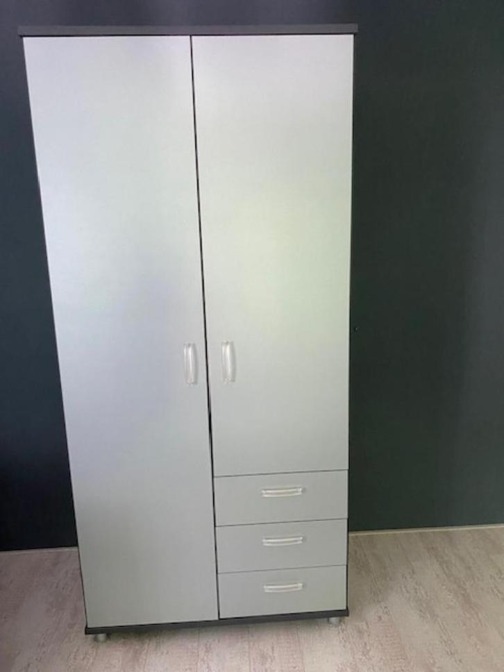 Kledingkast, hang, leg en laden, antraciet metallic, Huis en Inrichting, Kasten | Kledingkasten, Zo goed als nieuw, 200 cm of meer