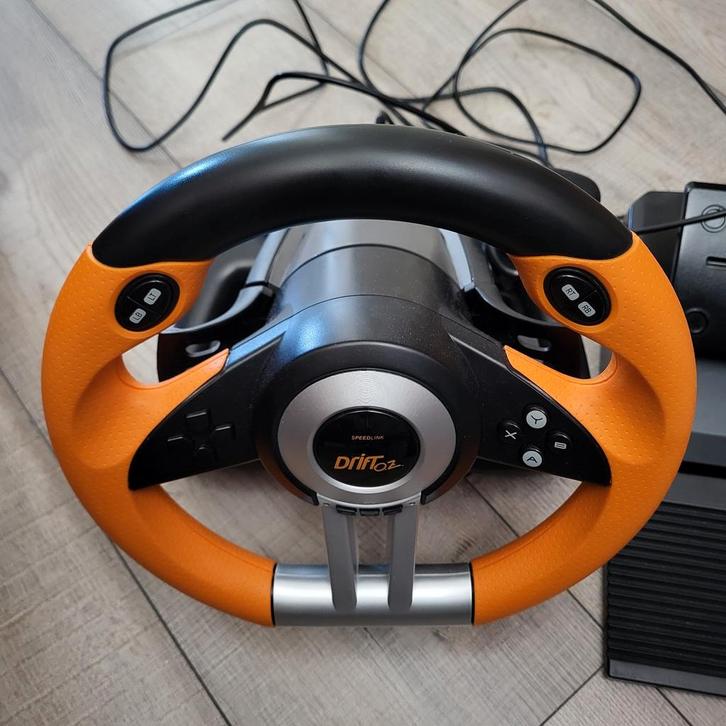 Speedlink DRIFT O.Z. - Race Stuur + pedalen, Spelcomputers en Games, Spelcomputers | Overige Accessoires, Zo goed als nieuw, Ophalen of Verzenden