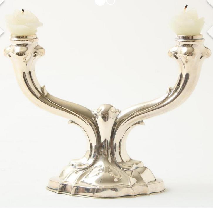 Antieke zilveren kandelaar gehalte 835, Antiek en Kunst, Antiek | Goud en Zilver, Zilver, Verzenden