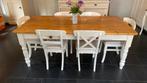 6 eetkamer stoelen wit hout, Huis en Inrichting, Complete eetkamers, Ophalen, Gebruikt, Brocante, 4 tot 6 stoelen