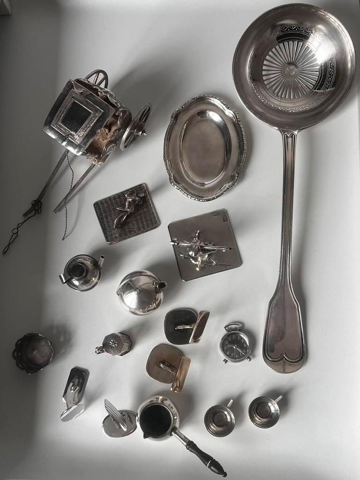 Lot divers miniatuur en antiek zilver, Antiek en Kunst, Antiek | Goud en Zilver, Zilver, Ophalen of Verzenden