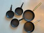 Set van 5 Koekenpannen - Verschillende Maten, Ophalen, Gebruikt, Inductieplaat, Aluminium