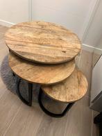 Salon tafel houten set, Huis en Inrichting, Tafels | Salontafels, 50 tot 100 cm, Zo goed als nieuw, Ophalen