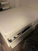 Twee persoons bed malm met bodem en matras, Ophalen, Wit, Tweepersoons, Zo goed als nieuw