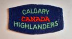Canadees mouwembleem WWII  Calgary highlander, Ophalen of Verzenden, Landmacht, Embleem of Badge