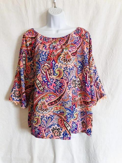 vrolijk kleurrijk damesshirt, mt L Merk Gold 7 Silver, Kleding | Dames, T-shirts, Zo goed als nieuw, Maat 42/44 (L), Overige kleuren
