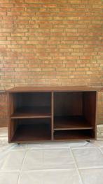 Retro tv meubel, wengé met 2 legplanken, verrijdbaar, Ophalen, Huis en Inrichting