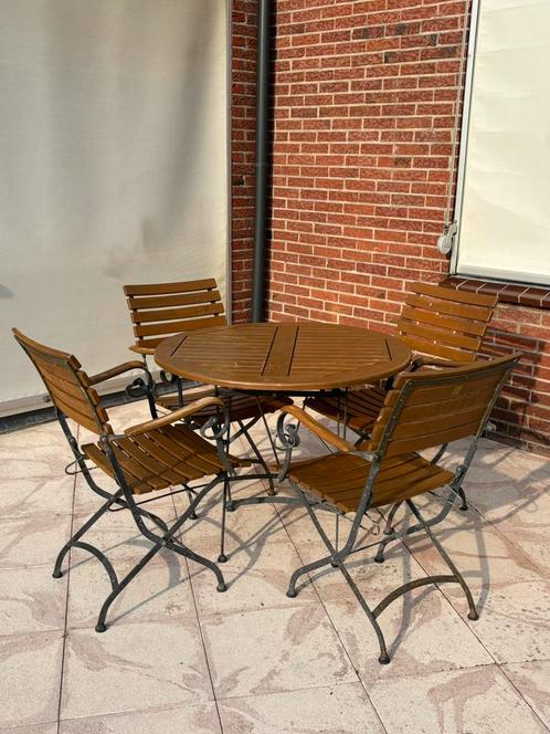 Tuinset 5 delig van Bellini dining 4 Seasons Outdoor, Tuin en Terras, Tuinsets en Loungesets, Gebruikt, Tuinset, Teakhout, 4 zitplaatsen