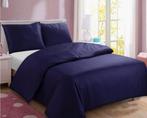 Dekbedovertrek achtenstreep katoen satijn marineblauw, Ophalen, Nieuw, Tweepersoons, Dekbedovertrek