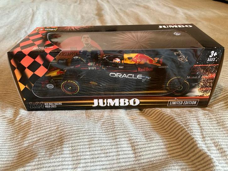 Bburago Jumbo 1:24 Red Bull Racing RB19-2023 Verstappen, Hobby en Vrije tijd, Modelauto's | 1:24, Nieuw, Auto, Bburago, Ophalen of Verzenden