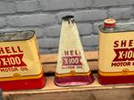 Shell X-100 Olieblik- Vintage Triangel, Gebruikt, Gebruiksvoorwerp, ., Ophalen of Verzenden