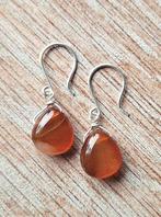 handgemaakte oorbellen echt zilver en carneool, Sieraden, Tassen en Uiterlijk, Oorbellen, Hangers, Verzenden, Nieuw, Oranje