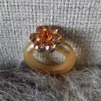 Flexibele ring met strass bloem, Nieuw, Ophalen of Verzenden, Kleiner dan 17, Dame