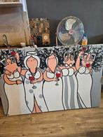 dikke dames schilderij 150 cm breed 100 cm hoog, Antiek en Kunst, Ophalen