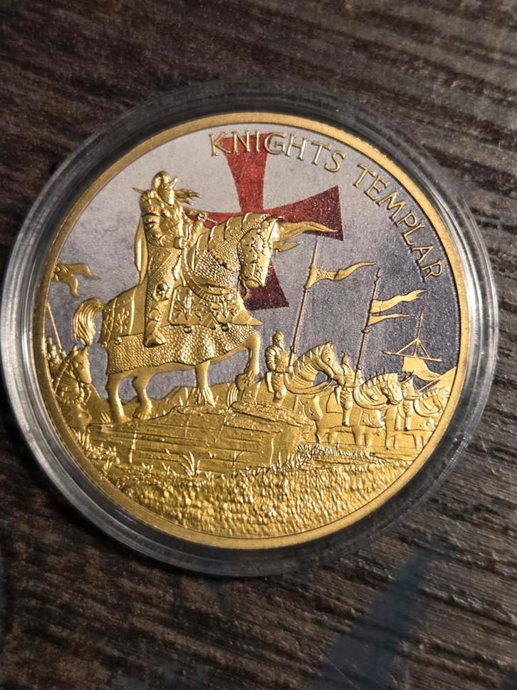Tempeliers Munt - Knights Templar, Postzegels en Munten, Penningen en Medailles, Zilver, Nederland, Ophalen of Verzenden