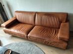 Piet Klerkx Cognac bank met 2 lounge stoelen, Ophalen, Zo goed als nieuw, Rechte bank, Leer