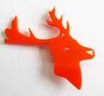 Prachtige Vintage grote Hertenhoofd broche Hert broche, Verzenden, Zo goed als nieuw, Oranje, Overige materialen