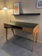 Vintage Eeka Bureau | met donkergroen leren blad & boekenvak, Ophalen, Gebruikt, Bureau
