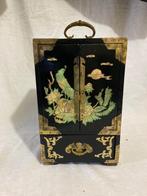 Uniek houten sieradenkistje, ingelegd met parelmoer en brons, Ophalen of Verzenden, Brons