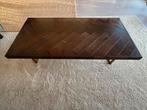 Dutchbone Class visgraat en messing salontafel, Huis en Inrichting, Tafels | Salontafels, Ophalen, Gebruikt, 100 tot 150 cm, Rond