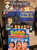Spellen: Moord in maanlicht, Wie was het? en Rara Wat ben ik, Hobby en Vrije tijd, Gezelschapsspellen | Bordspellen, Ophalen of Verzenden