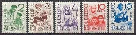 Ned-Indie NVPH nr 293/7 ongebruikt Moehammadijah 1941, Postzegels en Munten, Postzegels | Nederlands-Indië en Nieuw-Guinea, Postfris