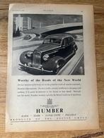 Humber originele advertentie 1946 vintage, Ophalen of Verzenden, Gelezen, Overige merken