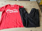 Setje: zwarte jeans en Coca Cola shirt S, Kleding | Dames, Ophalen of Verzenden, Zo goed als nieuw