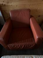 2 Comfortabele lederen fauteuil cognac, Huis en Inrichting, Fauteuils, Ophalen, Gebruikt, Minder dan 75 cm, Leer