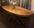 Mango houten tafel ovaal, Huis en Inrichting, Tafels | Eettafels, 100 tot 150 cm, 200 cm of meer, Ophalen of Verzenden, Zo goed als nieuw