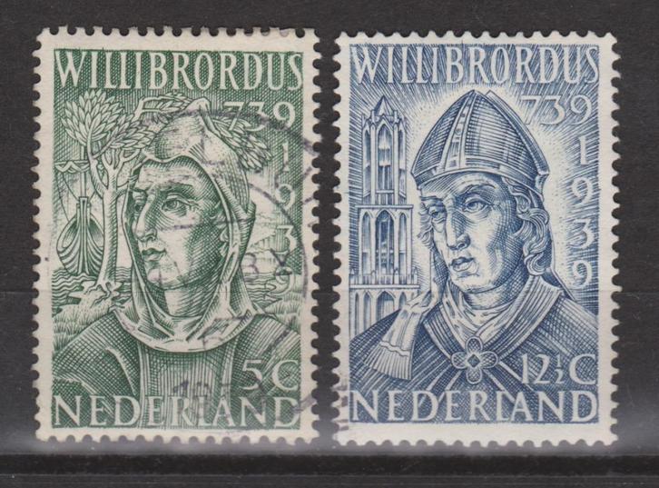 NEDERLAND 323 - 324 Wilibrordus ; jaren 1928 t/m 1940 10% CW, Postzegels en Munten, Postzegels | Nederland, Gestempeld, T/m 1940