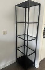 Stellingkast ikea zwartbruin/glas, Huis en Inrichting, Ophalen, Zo goed als nieuw