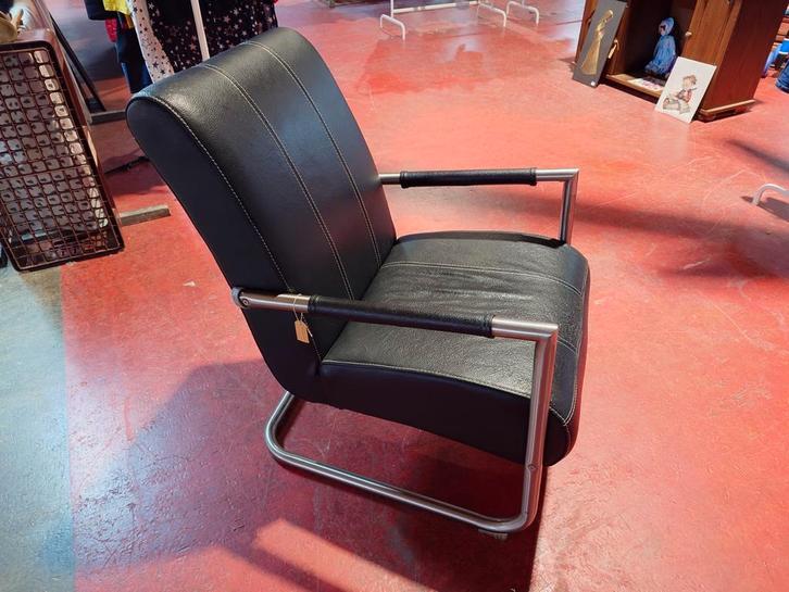Fauteuil zwart, Huis en Inrichting, Fauteuils, Gebruikt, 50 tot 75 cm, Ophalen