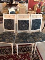 Set eettafel met 4 stoelen Italiaanse klassiek crème hout,, Ophalen, Overige materialen, 100 tot 150 cm, 50 tot 100 cm