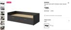 Black IKEA Bed Frame (BRIMNES), Huis en Inrichting, Slaapkamer | Bedden, Ophalen, Zwart, Tweepersoons, Zo goed als nieuw