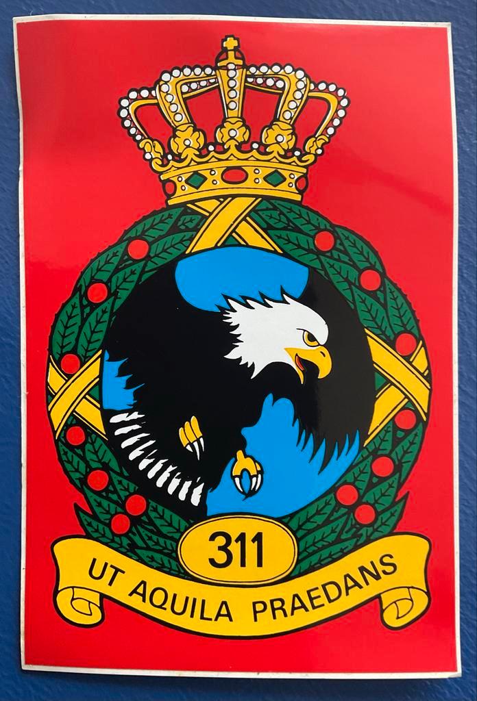 Sticker 311 Squadron Embleem - Luchtmacht, Verzamelen, Militaria | Algemeen, Luchtmacht, Embleem of Badge, Nederland, Verzenden