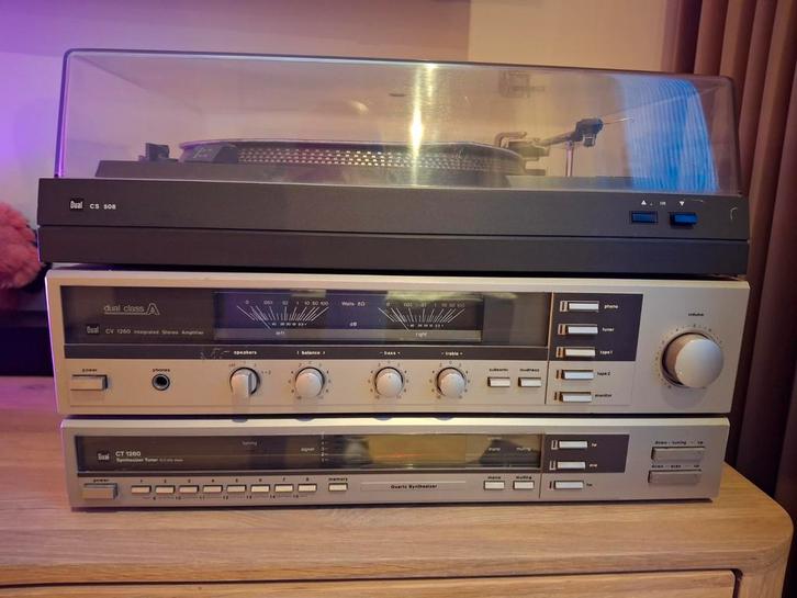 Dual Platenspeler Set met Versterker, Tuner & Speakers, Audio, Tv en Foto, Stereo-sets, Gebruikt, Tuner of Radio, Speakers, Overige merken