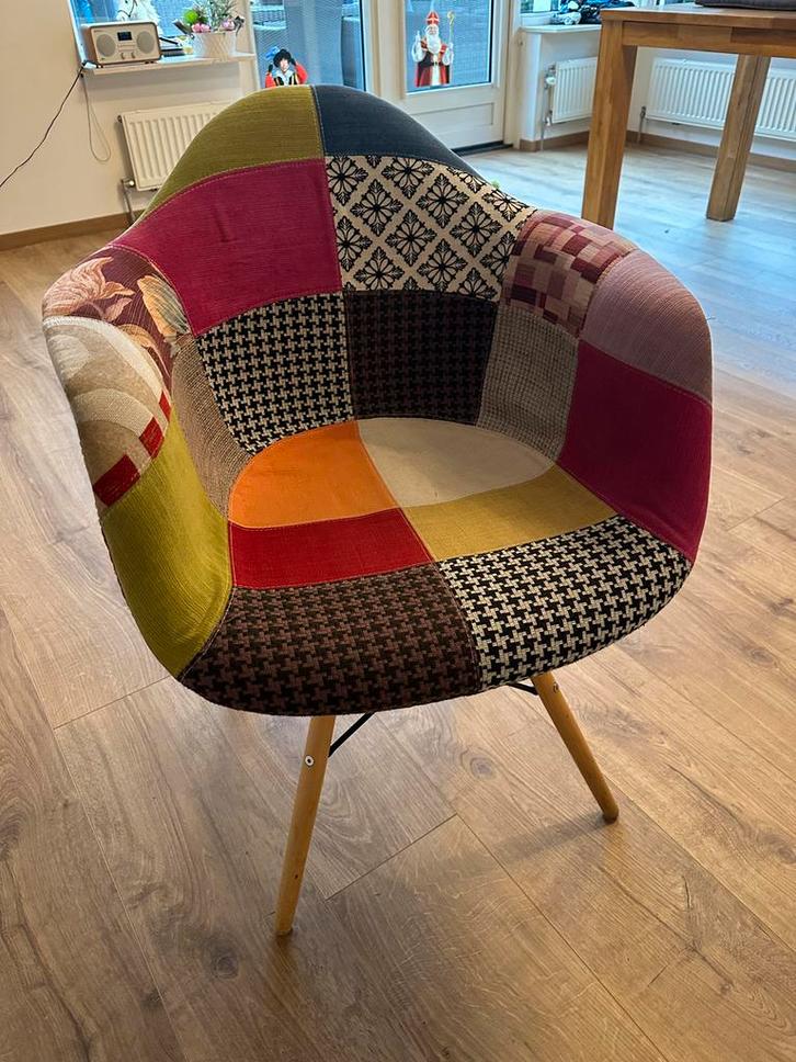 Patchwork Eetkamerstoel - Uniek Design!  2 stuks, Huis en Inrichting, Stoelen, Ophalen of Verzenden