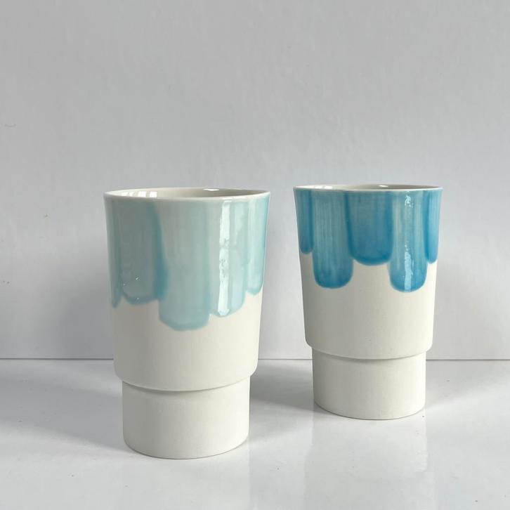 Design koffiebekers ontwerp van Sander Luske, Verzamelen, Porselein, Kristal en Bestek, Zo goed als nieuw, Ophalen