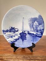 Wandbord / sierbord - Delfts Blauw Aardewerk - decor boot, Antiek en Kunst, Ophalen of Verzenden
