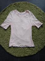 Y2K / 2000s lichtroze top, lettuce hem, maat S-M, H&M, Verzenden, Korte mouw, Roze
