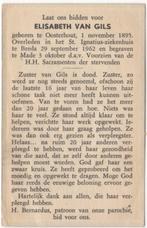 Elisabeth van Gils 1895 Oosterhout + 1962 Breda, 66 jaar, Verzenden, Bidprentje