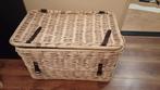 Grote Witte Rieten Mand met Deksel, Huis en Inrichting, Ophalen, Overige materialen, Minder dan 50 cm, Gebruikt